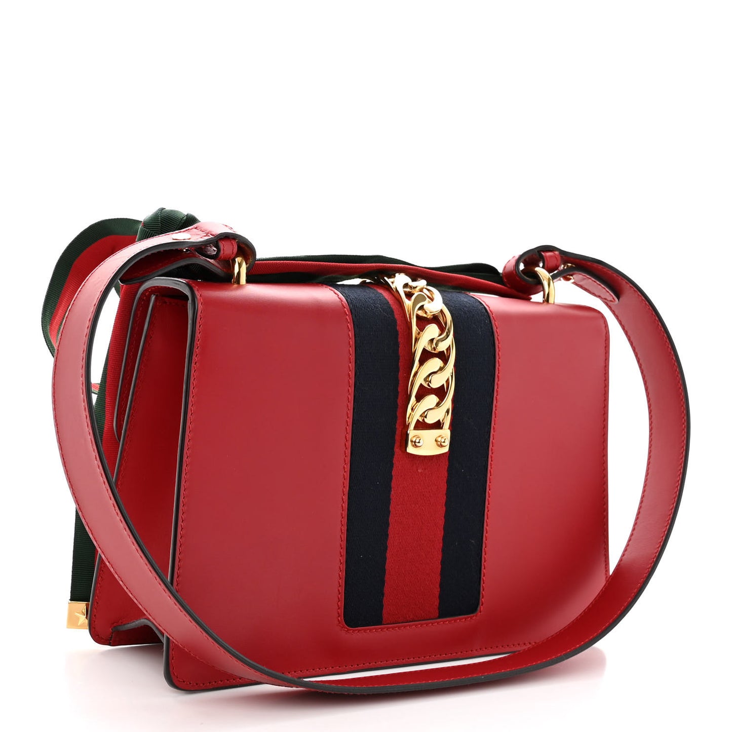Calfskin Small Sylvie Shoulder Bag Hibiscus Red