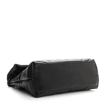 Saint Laurent Lambskin Quilted Small Loulou Puffer Monogram Chain Satchel Black 3 of 9