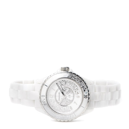 Chanel Stainless Steel Ceramic Diamond 33mm J12 Limited Edition Quartz Watch White 2 of 6