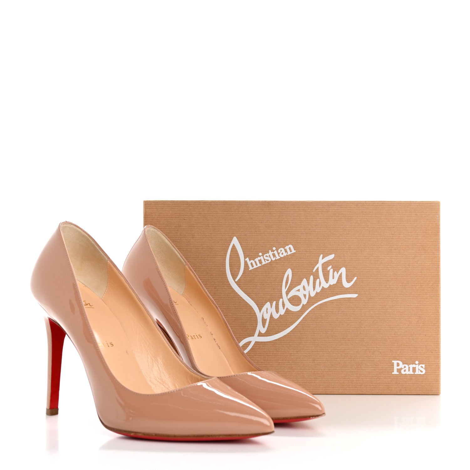Christian Louboutin Patent Pigalle 100 Pumps 38 Nude 9 of 9