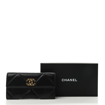 Chanel Lambskin Quilted Chanel 19 Flap Wallet Black 9 of 9
