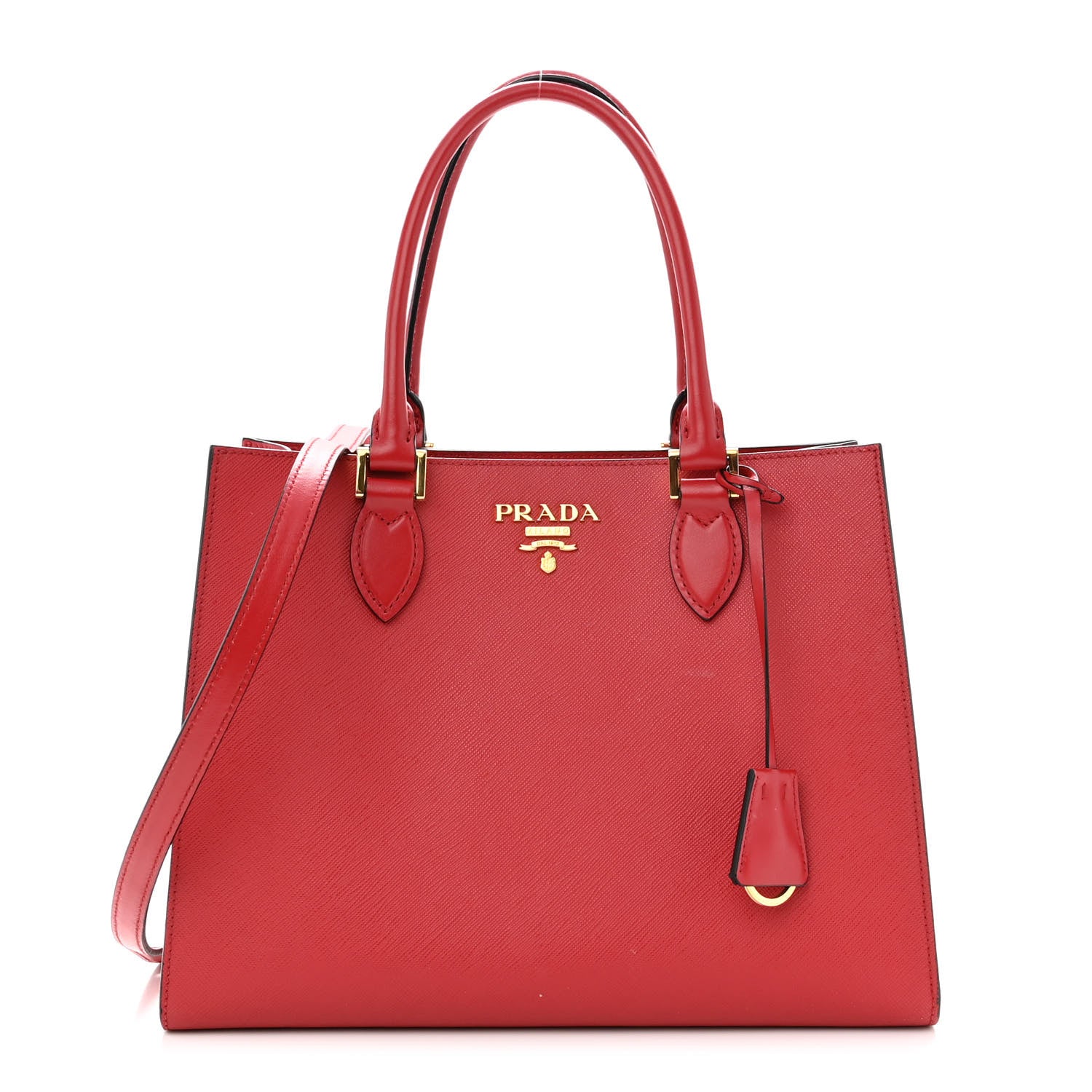 Prada Saffiano Soft Calfskin Tote Fuoco 1 of 9