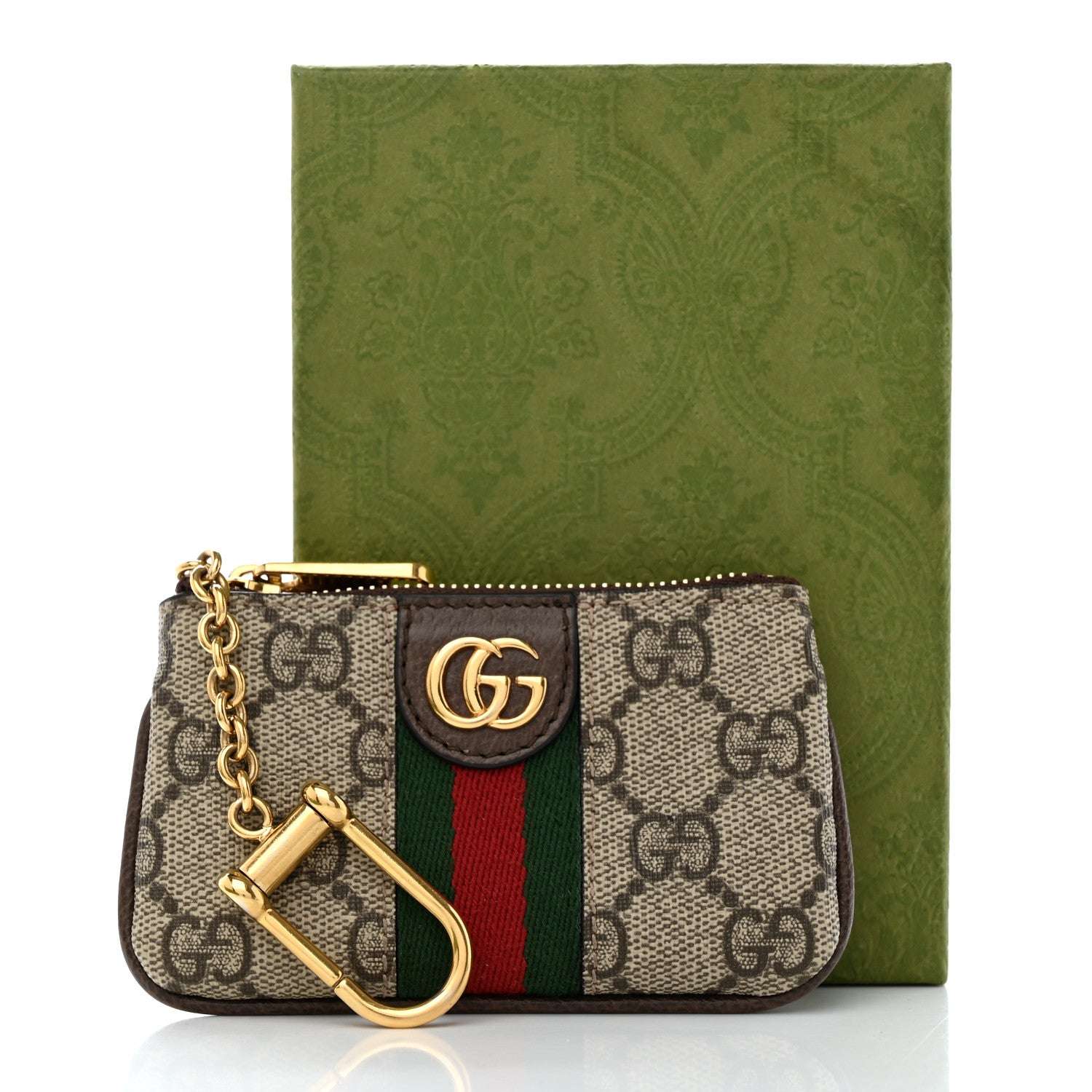 Gucci GG Supreme Monogram Web Ophidia Key Case Beige New Acero 8 of 8