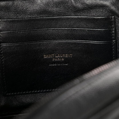 Saint Laurent Grain De Poudre Matelasse Monogram Mini Lou Camera Bag Black 6 of 9