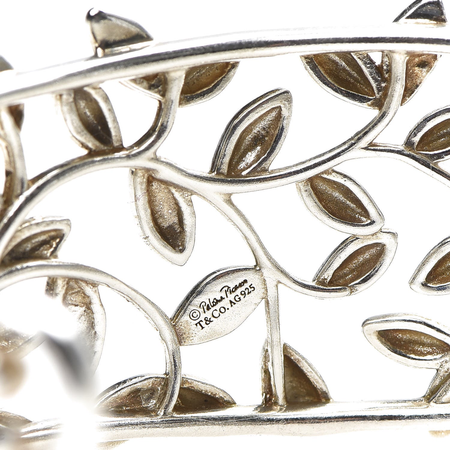 Tiffany Sterling Silver Paloma Picasso Olive Leaf Cuff Bracelet 4 of 5