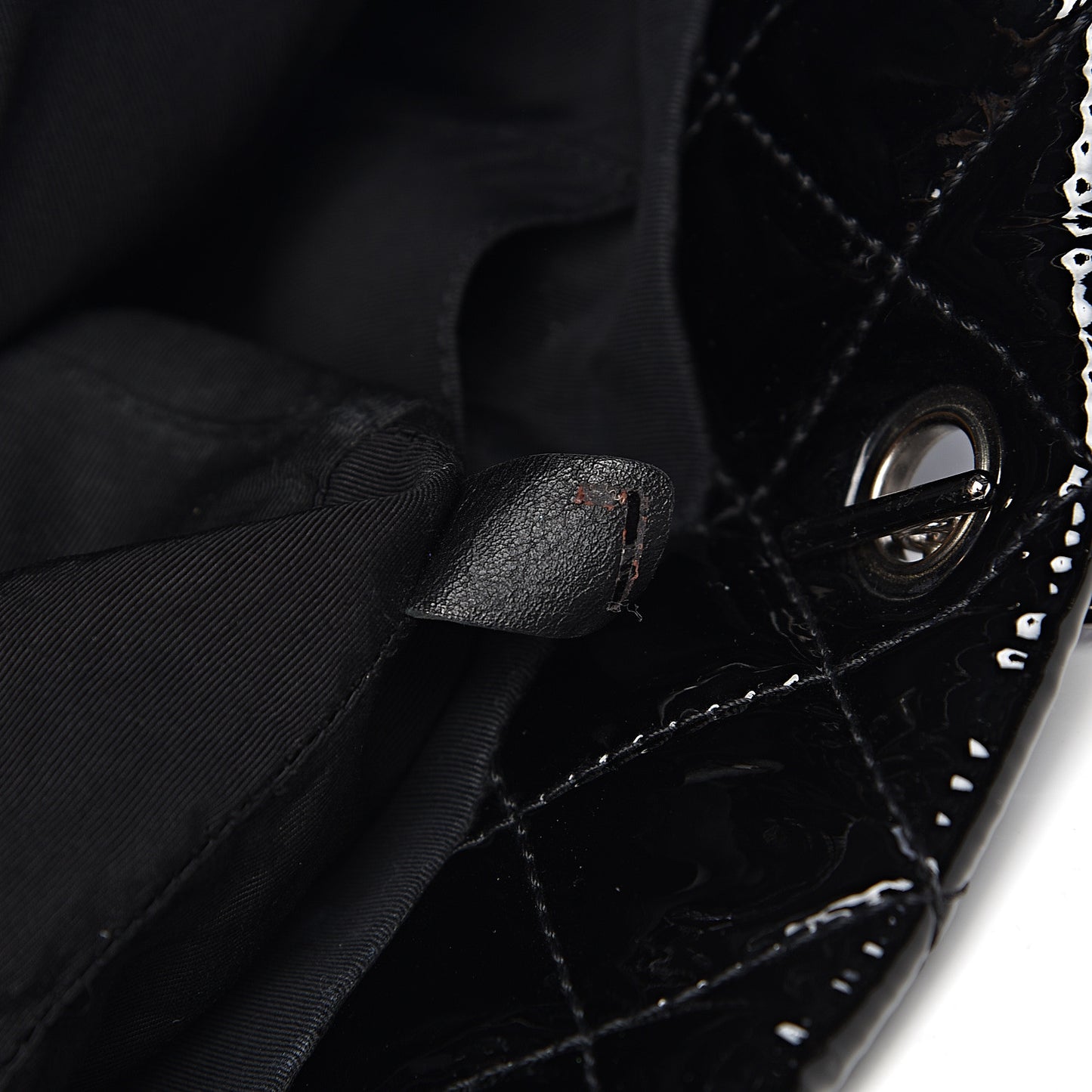 Patent Quilted Large Chic and Glitter Tote Black