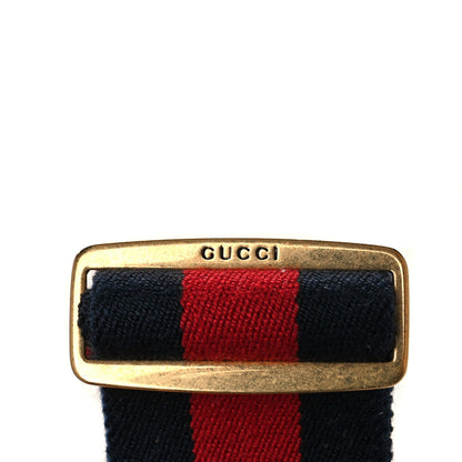 Gucci Web Queen Margaret Bee Belt 75 30 Red Navy 3 of 3