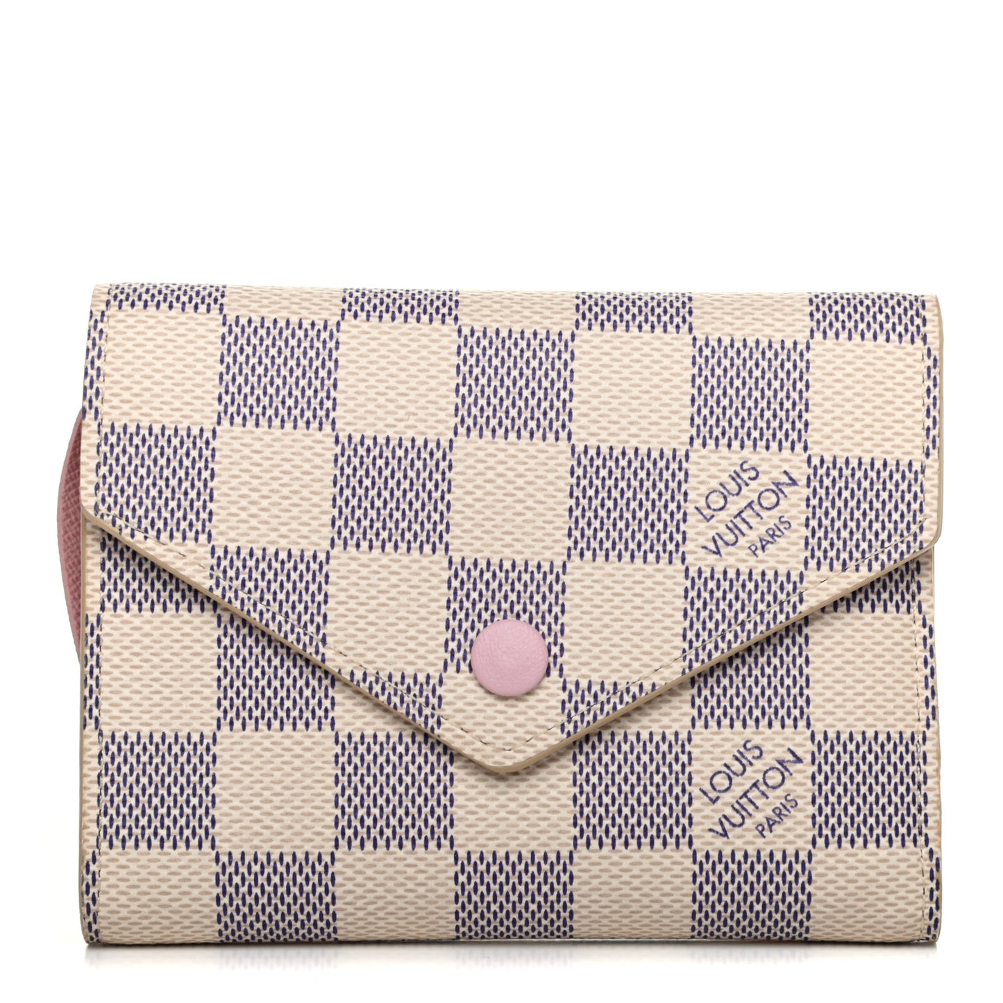 Damier Azur Victorine Wallet Rose Ballerine
