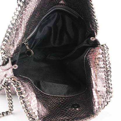 Stella McCartney Metallic Snake Print Small Falabella Fold Over Tote Grey 6 of 10