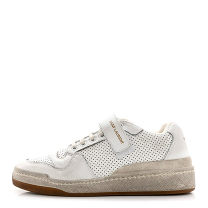 Saint Laurent Calfskin Perforated Womens SL24 Sneakers 37 White 1 of 9