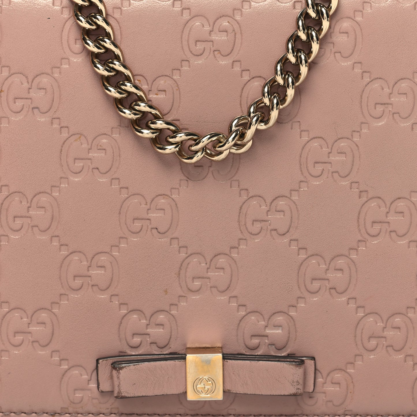 Guccissima Signature Bowy Chain Wallet Dark Cipria