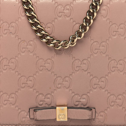 Gucci Guccissima Signature Bowy Chain Wallet Dark Cipria 7 of 12