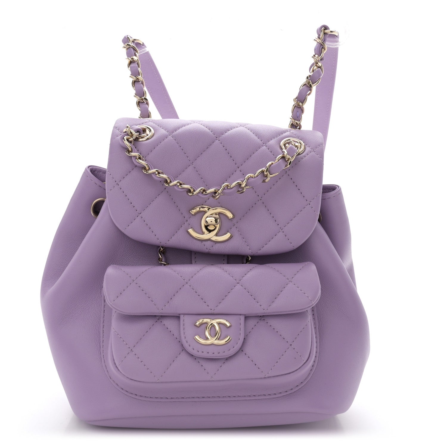 Chanel Lambskin Quilted Small Duma Drawstring Backpack Light Purple 1 of 10