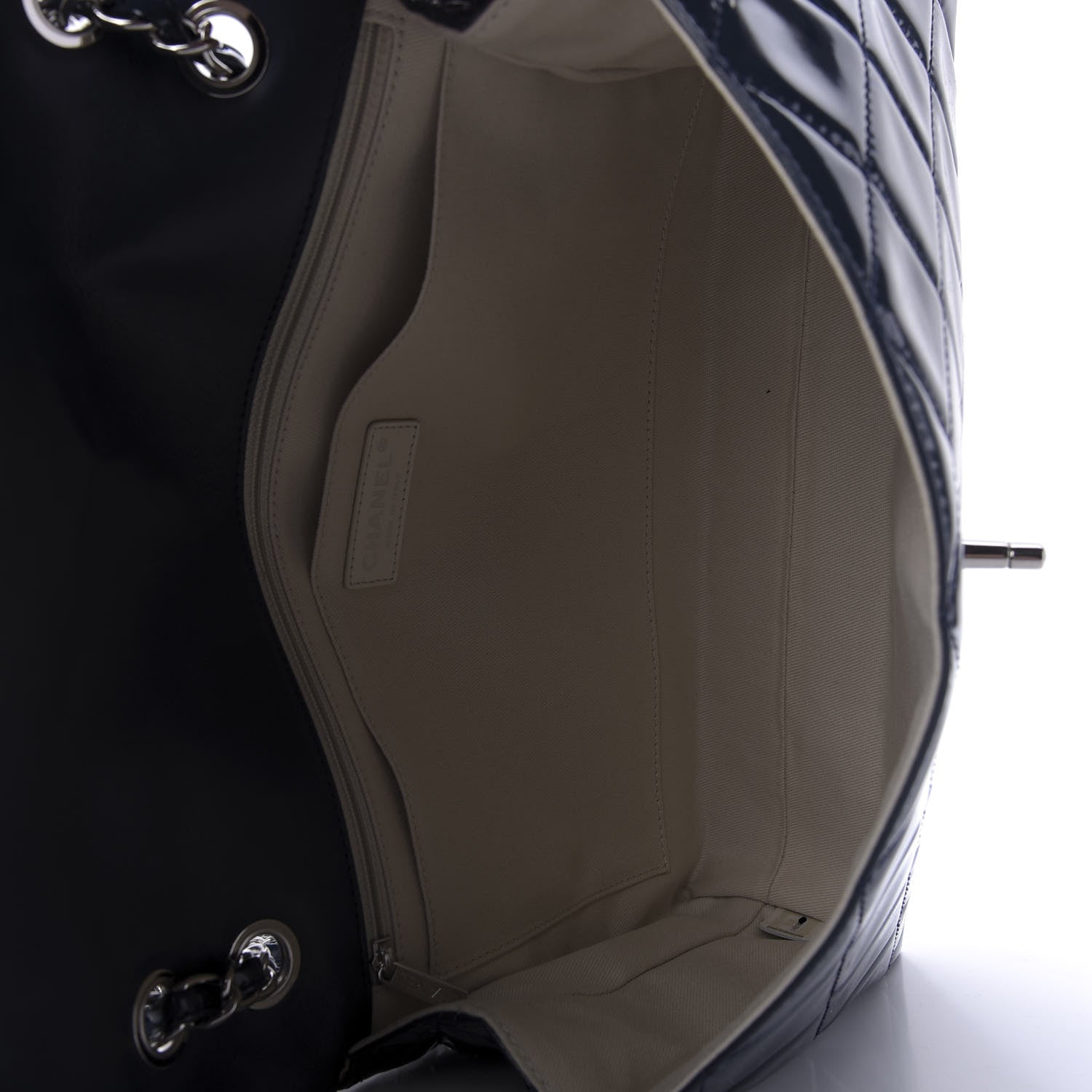 Chanel Vinyl Quilted In the Business Flap Bag Navy Blue 5 of 9
