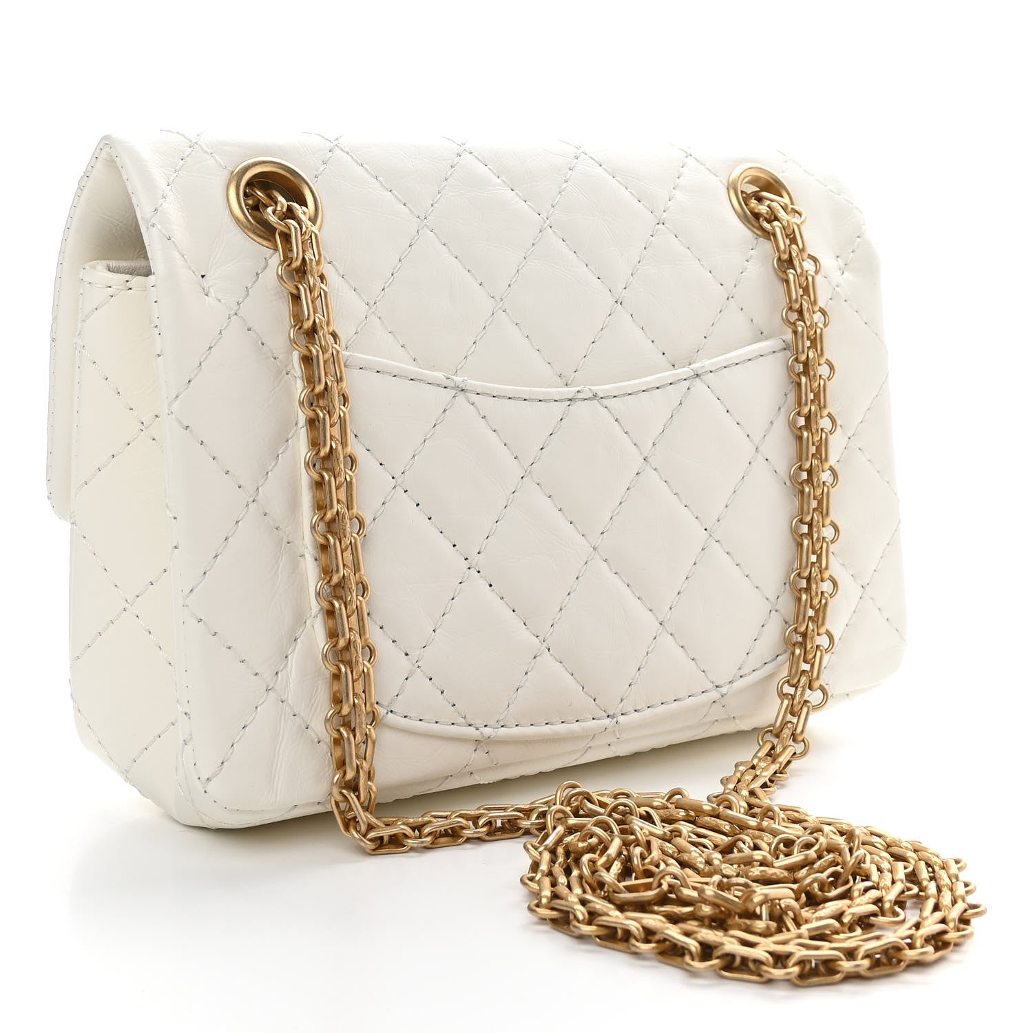 Chanel Aged Calfskin Quilted 2.55 Reissue Mini Flap White 3 of 11