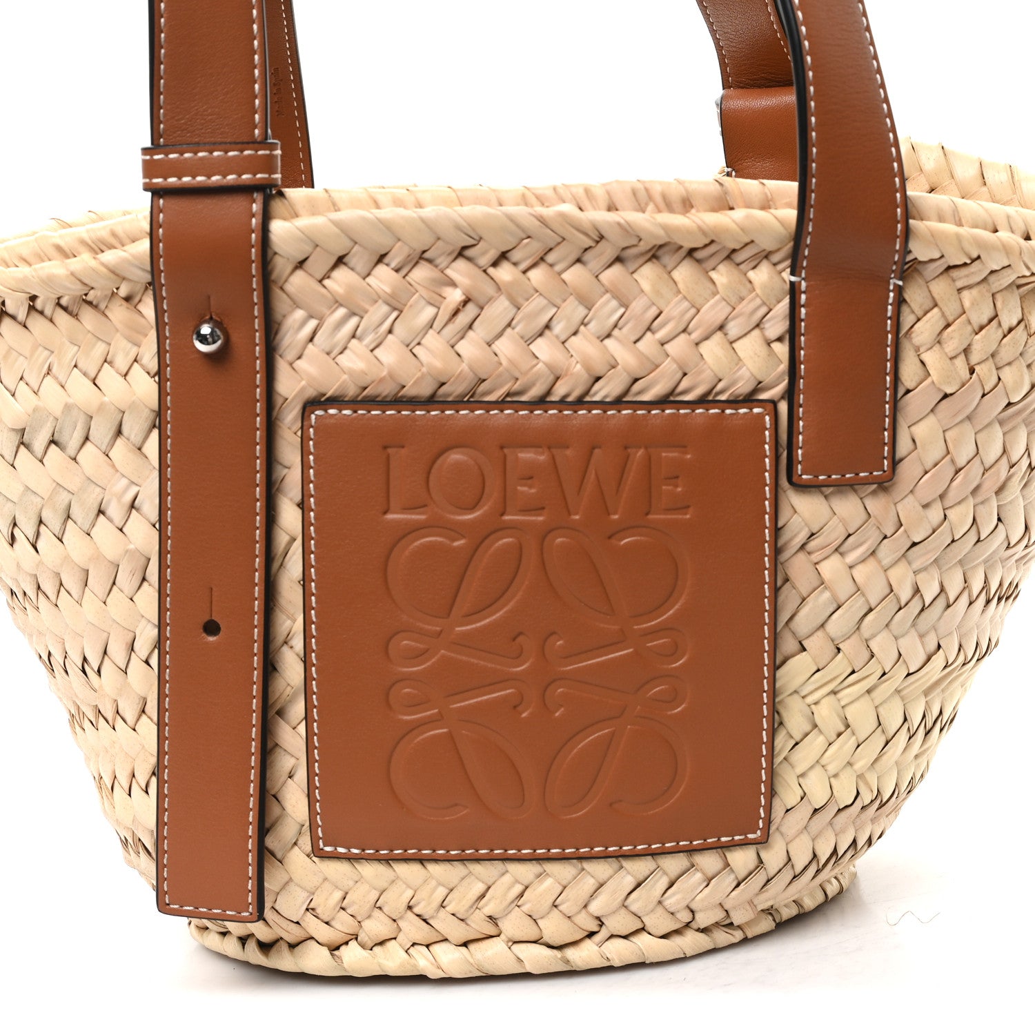 Loewe Raffia Small Basket Tote Bag Natural Tan 7 of 10
