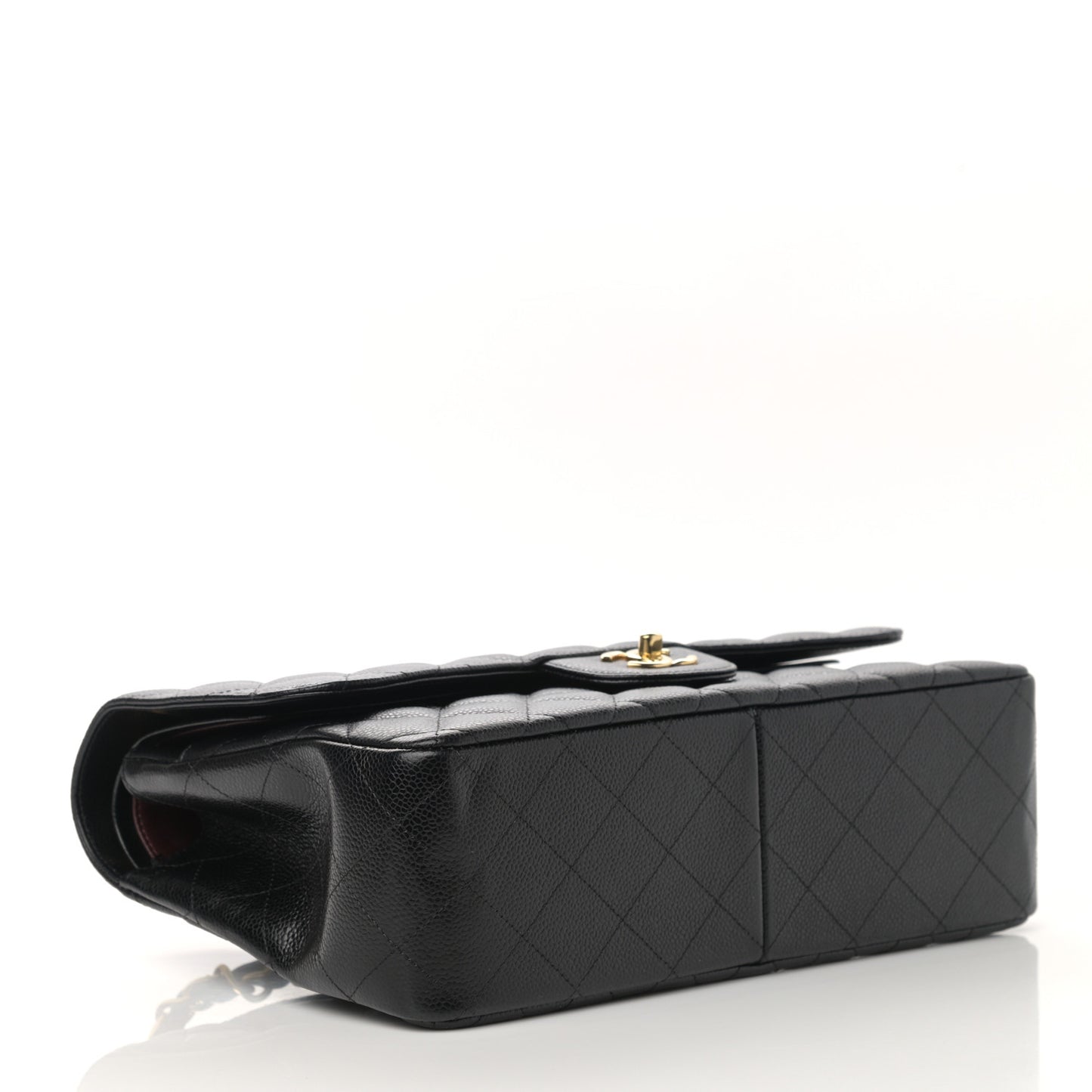 Caviar Quilted Jumbo Double Flap Black