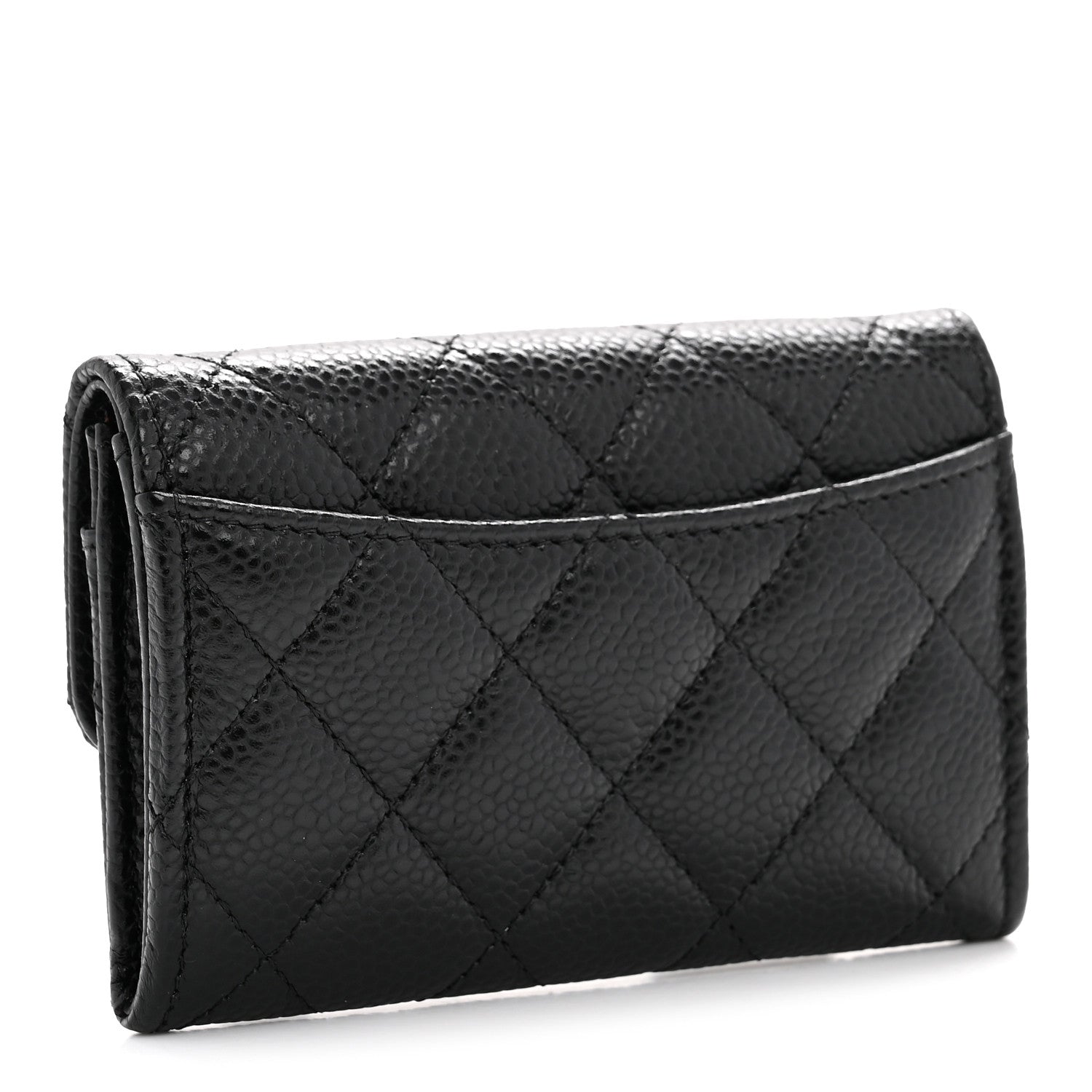 Chanel Caviar Quilted Flap Card Holder Wallet Black 3 of 9