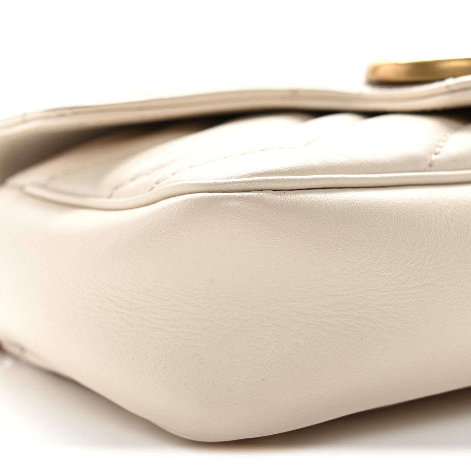 Gucci Calfskin Matelasse Super Mini GG Marmont Shoulder Bag White 9 of 12