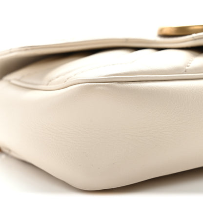 Gucci Calfskin Matelasse Super Mini GG Marmont Shoulder Bag White 9 of 12