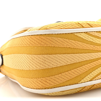Fendi X SARA COLEMAN Canvas Vitello King Seta FF Fish Eye Embroidered Baguette Mostarda White Ice 8 of 9