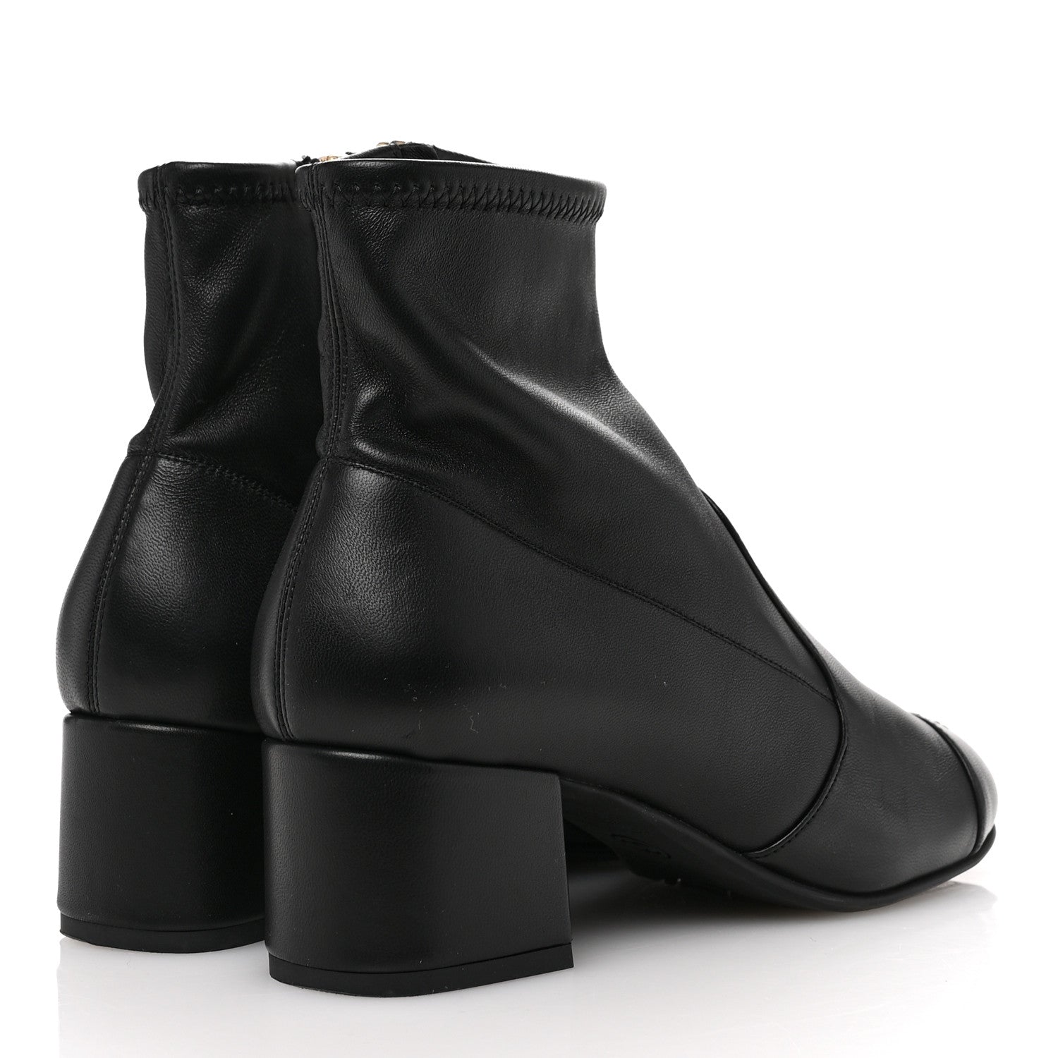 Chanel Stretch Lambskin Cap Toe CC Short Boots 37 Black 5 of 10