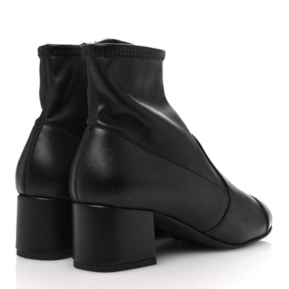 Chanel Stretch Lambskin Cap Toe CC Short Boots 37 Black 5 of 10
