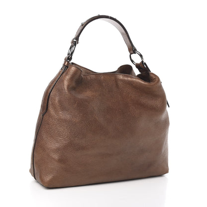 Prada Metallic Vitello Daino Hobo Brown 3 of 13