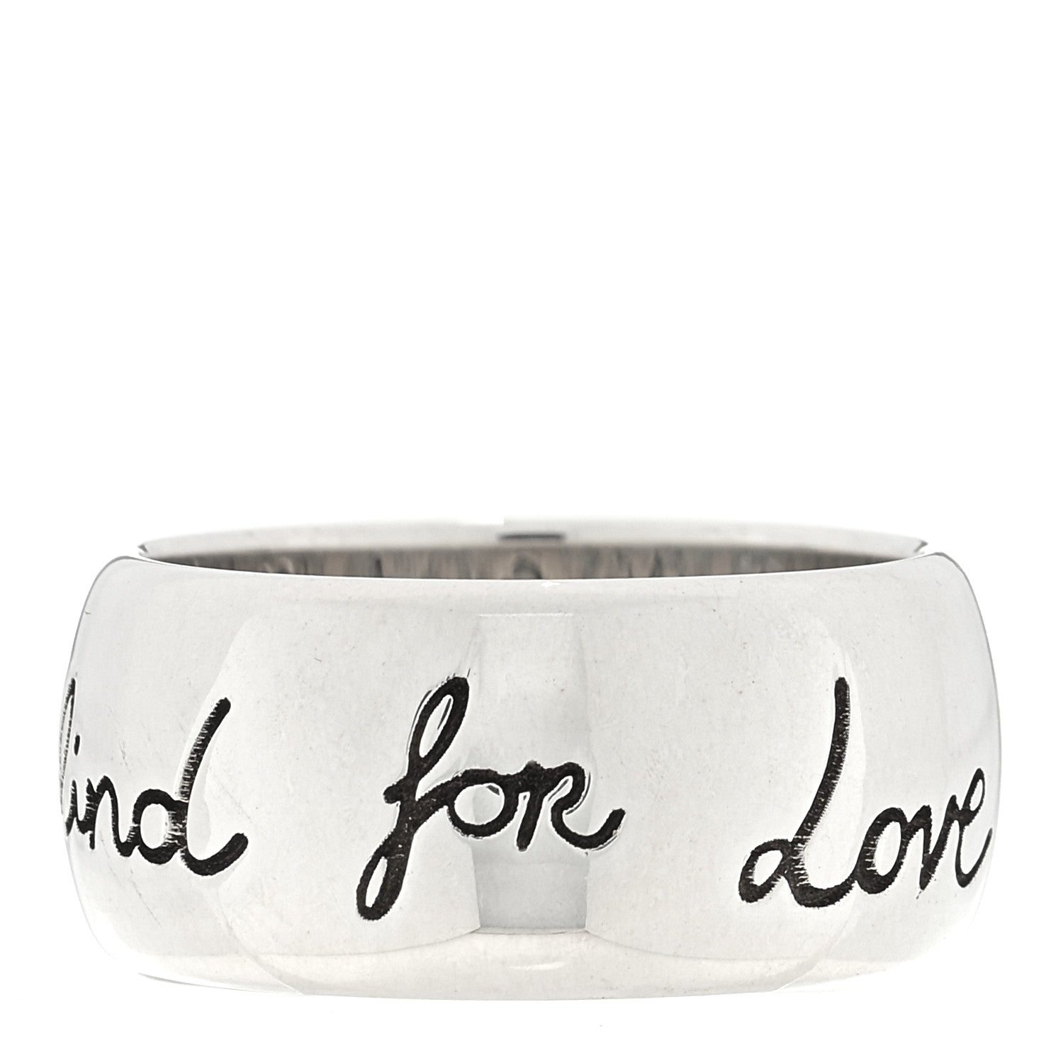 Gucci Sterling Silver Wide Blind for Love Band Ring 53 6.25 1 of 5