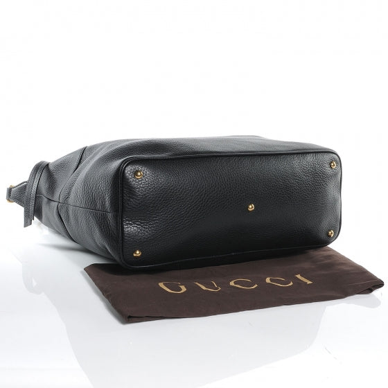 Leather Twill Top Handle Satchel Black