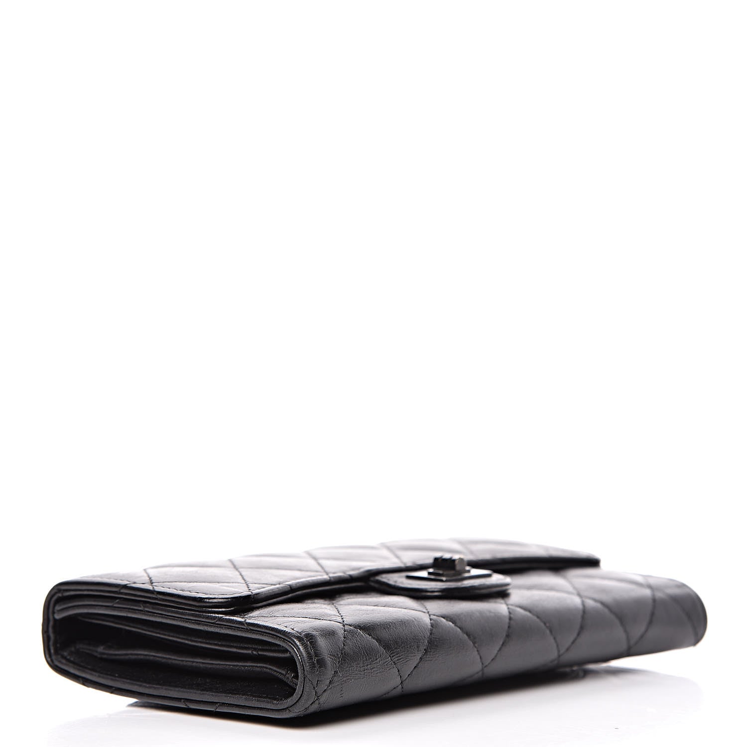 Chanel Metallic Aged Calfskin Quilted Reissue Long Flap Wallet So Black 4 of 12
