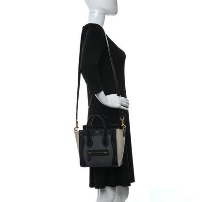 Celine Canvas Smooth Calfskin Nano Tri-Color Luggage Navy Blue 2 of 11