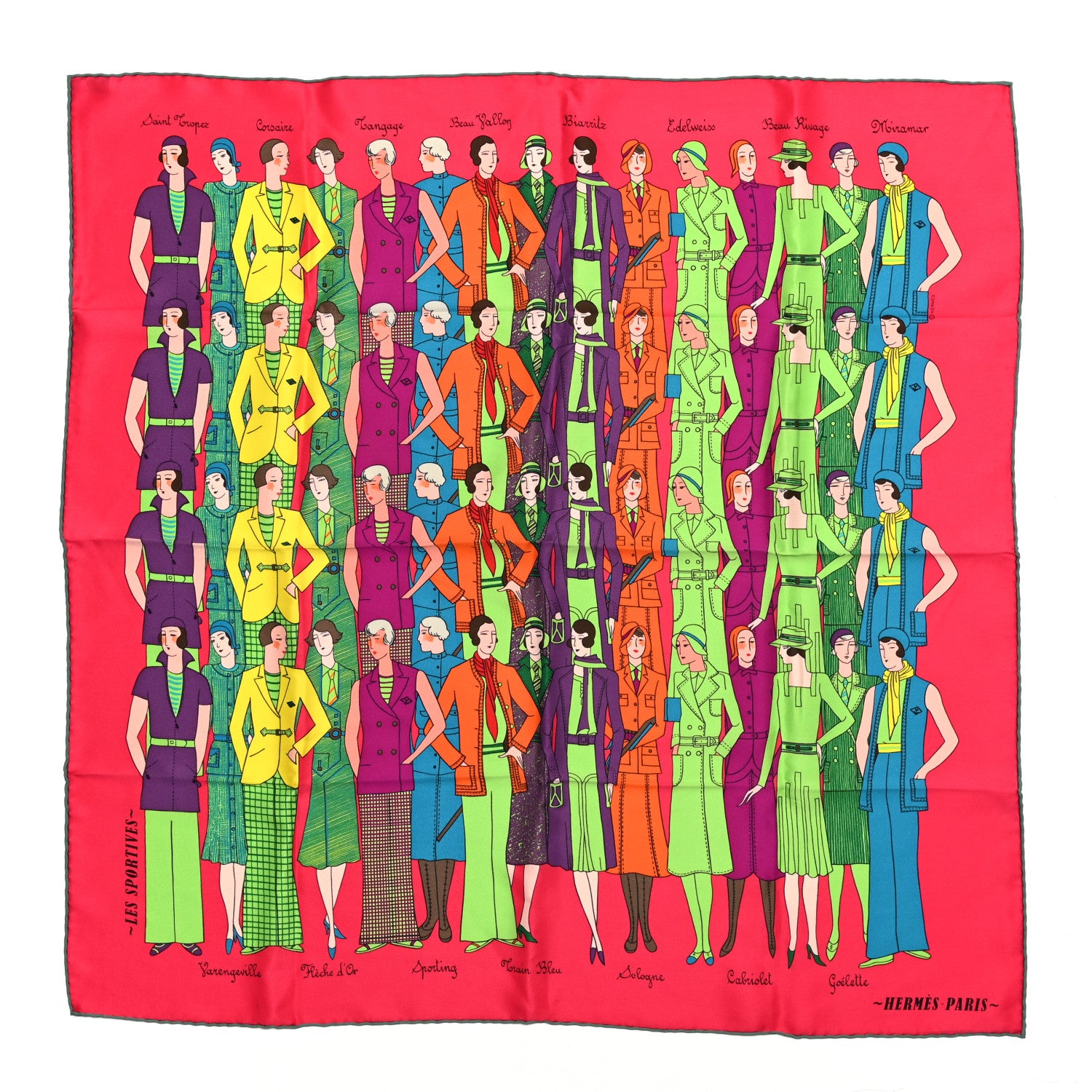 Hermes Silk Les Sportives Scarf 70 Fuchsia 1 of 5