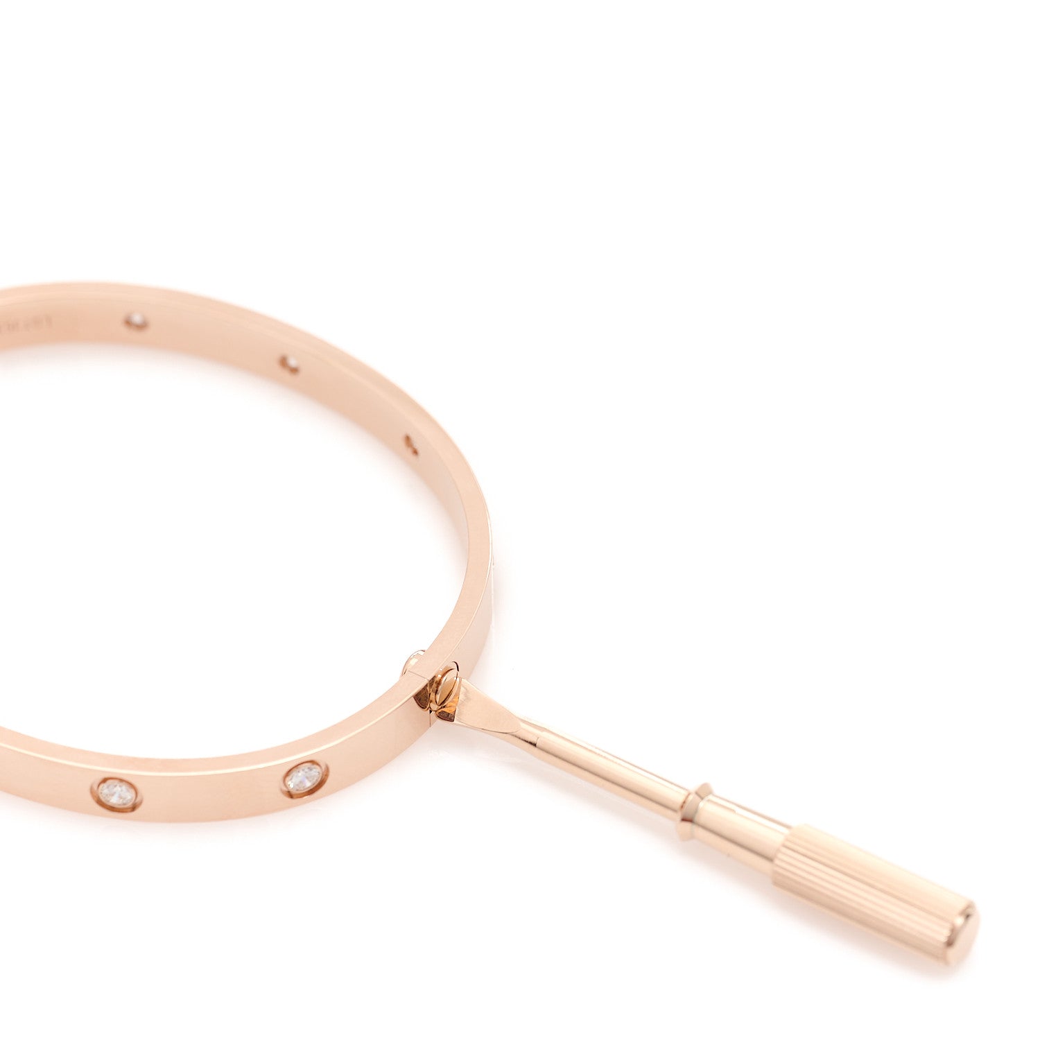 Cartier 18K Pink Gold 10 Diamond LOVE Bracelet 18 4 of 5