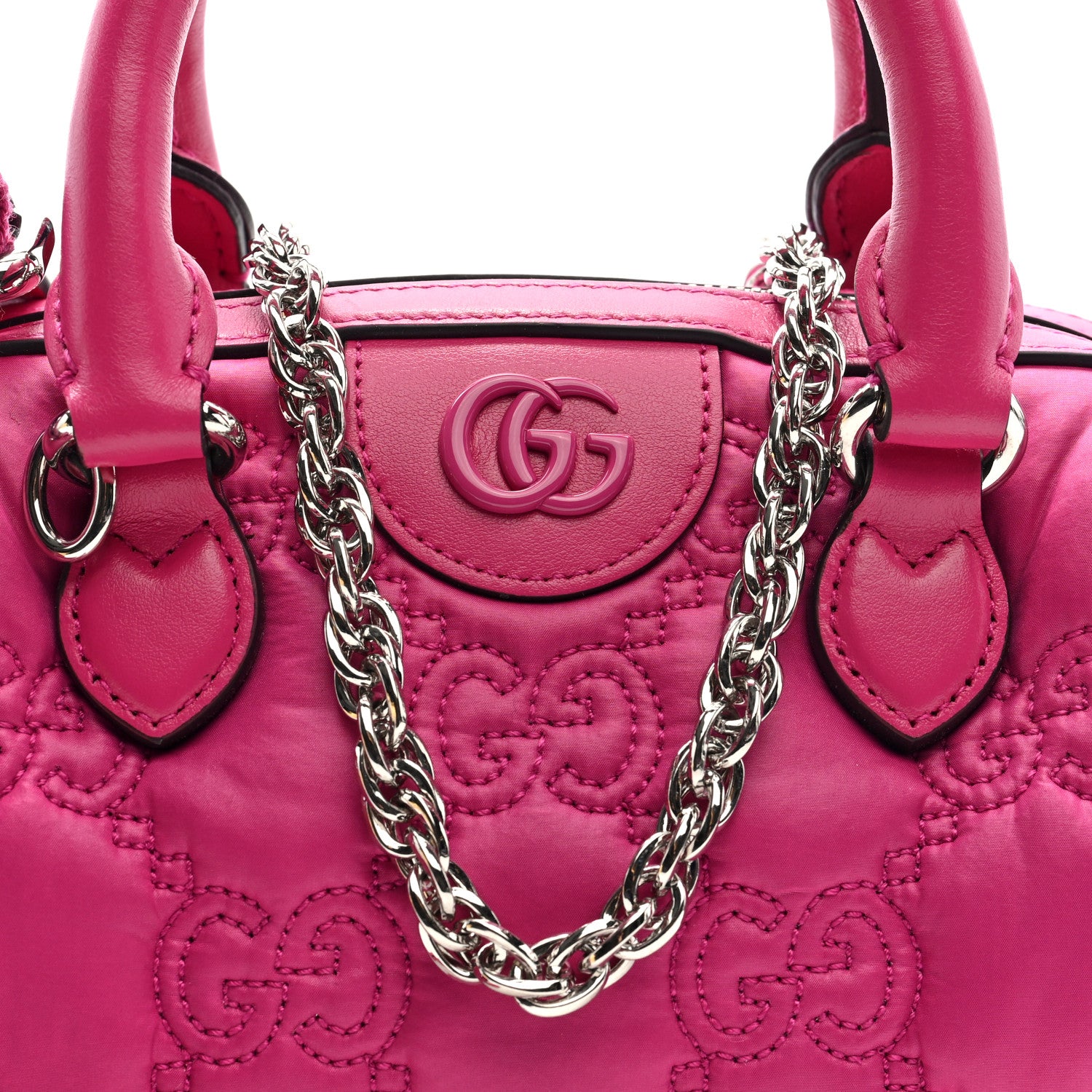 Gucci Nylon Calfskin Enamel GG Matelasse Mini Bowler Bag Lovely 7 of 9