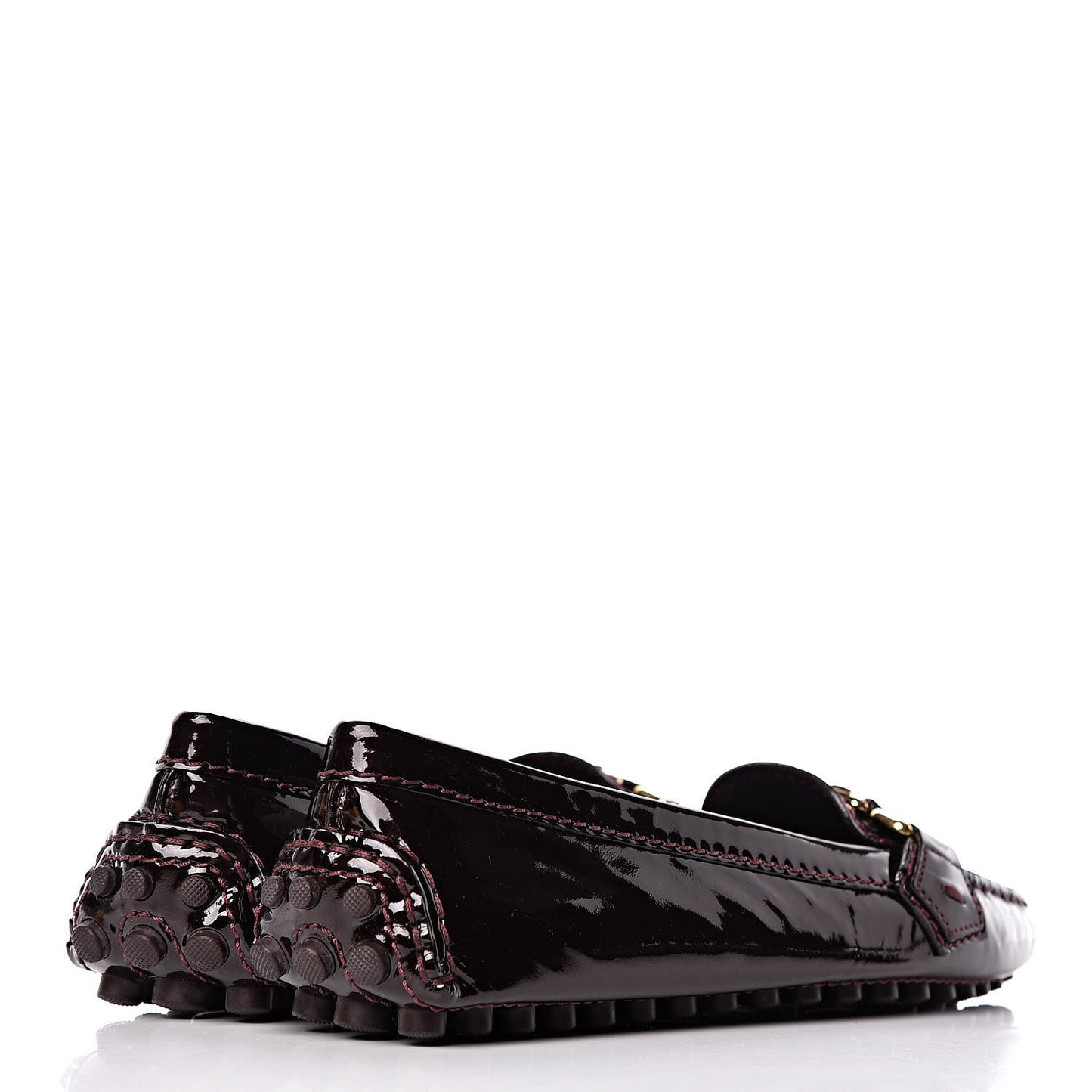 Patent Calfskin Oxford Loafers 34 Amarante