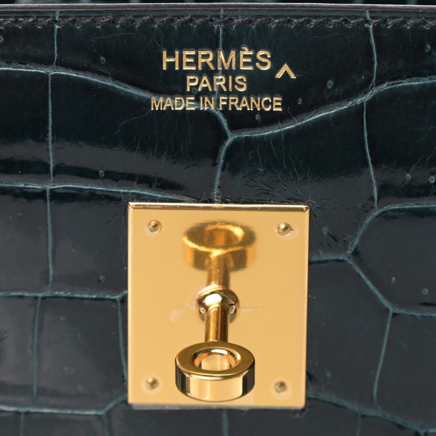 Hermes Shiny Porosus Crocodile Birkin 35 Vert Rousseau 5 of 12
