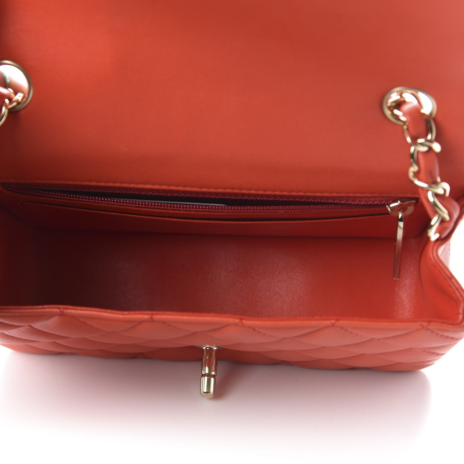 Chanel Lambskin Quilted Mini Rectangular Flap Red 5 of 10
