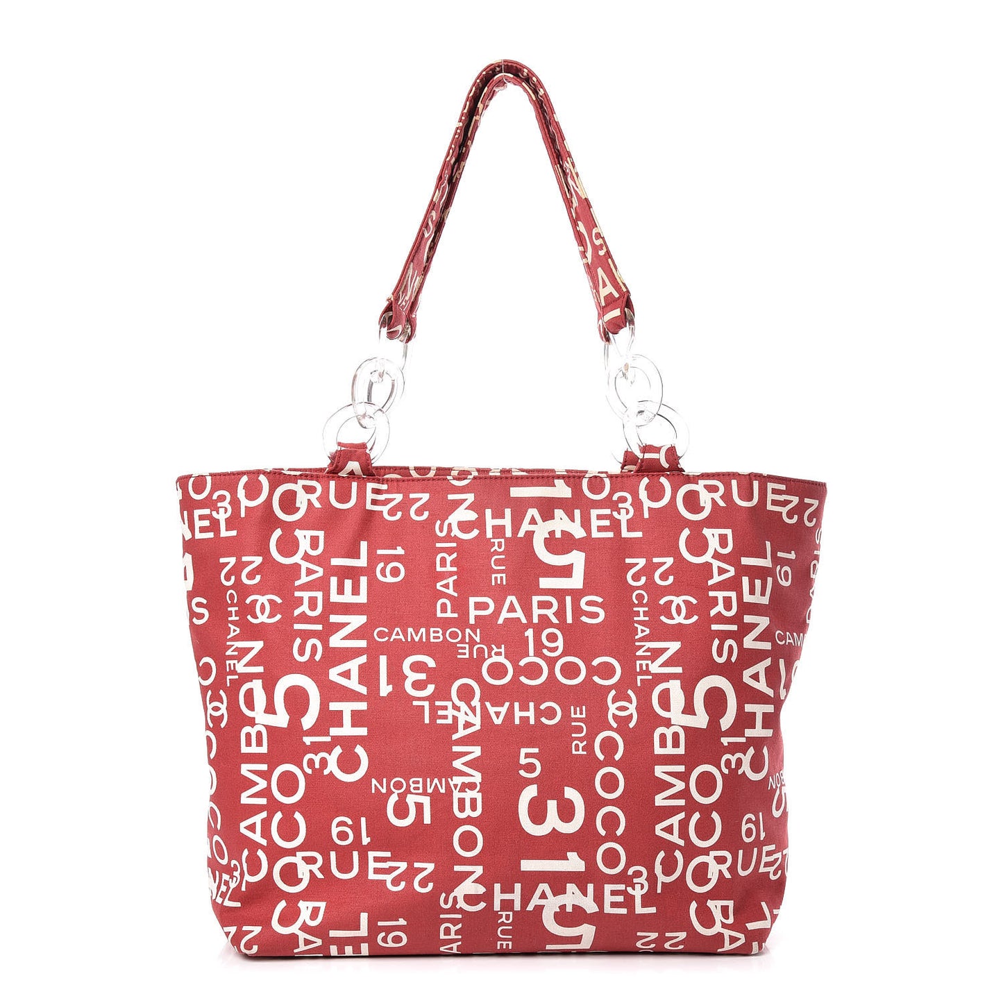 Canvas 31 Rue Cambon Beach Tote Red