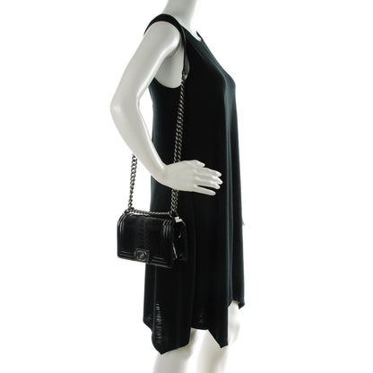 Chanel Python Patent Small Boy Flap Black 2 of 7