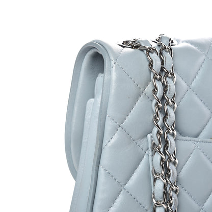 Chanel Lambskin Quilted 2 Pocket Messenger Flap Light Blue 10 of 12