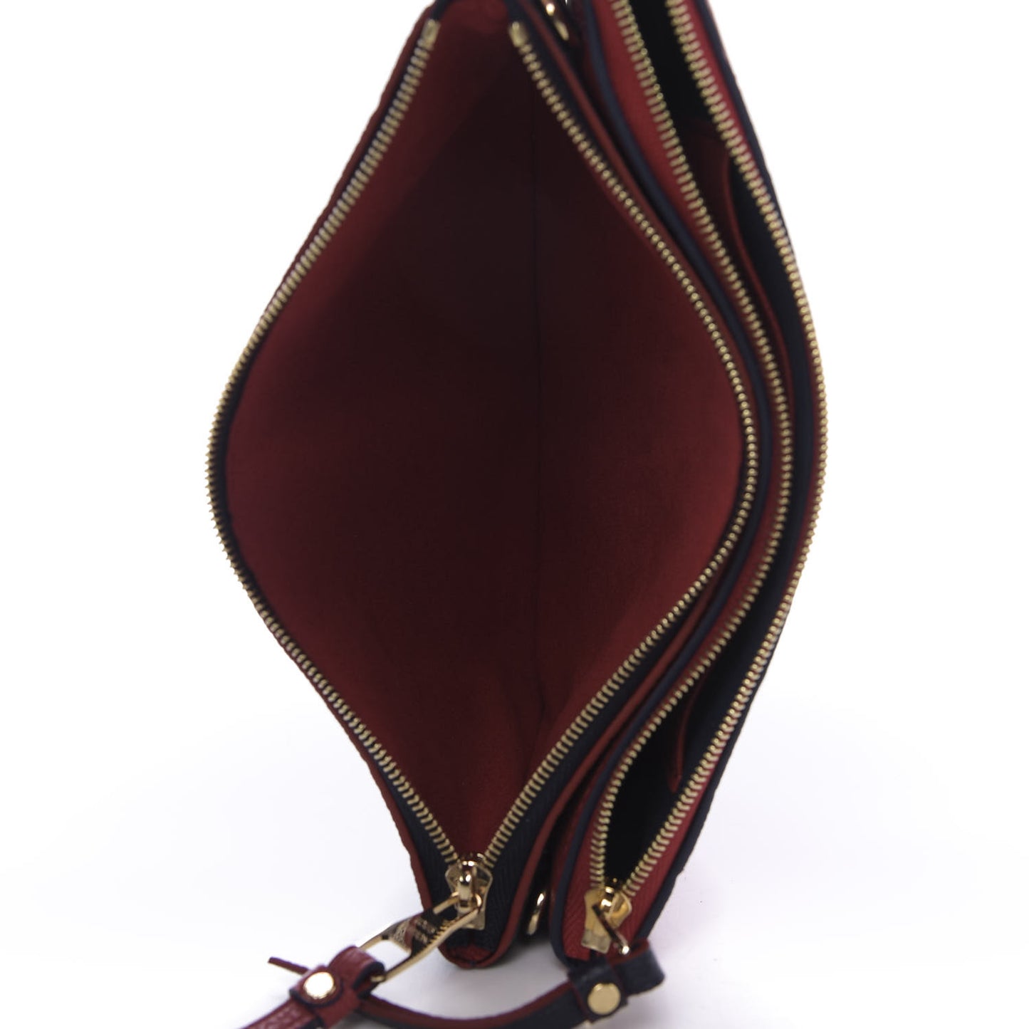 Empreinte Double Zip Pochette Marine Rouge