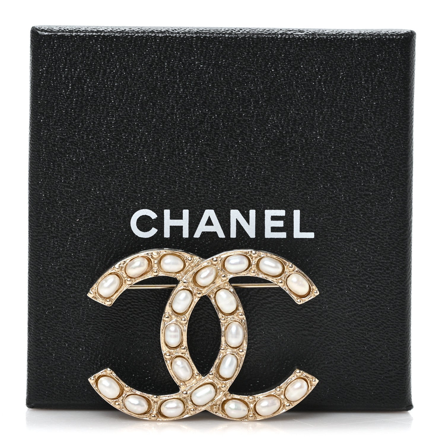 Chanel Pearl Studded CC Brooch Pin Gold 4 of 4