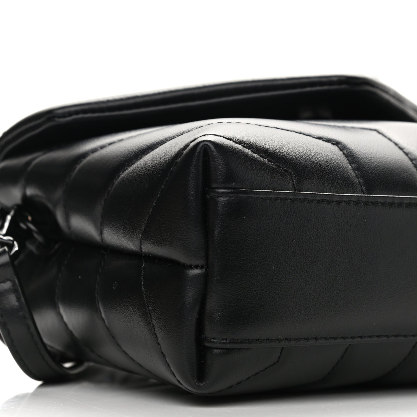 Calfskin Y Quilted Monogram Toy Loulou Crossbody Bag Black