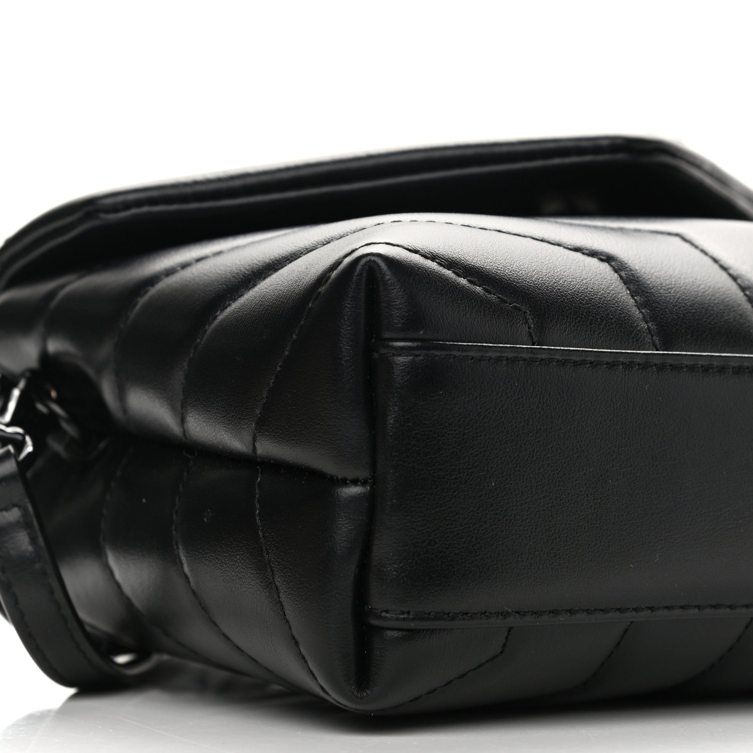 Saint Laurent Calfskin Y Quilted Monogram Toy Loulou Crossbody Bag Black 9 of 12