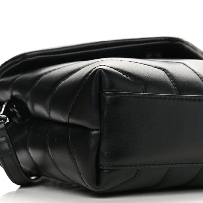 Saint Laurent Calfskin Y Quilted Monogram Toy Loulou Crossbody Bag Black 9 of 12