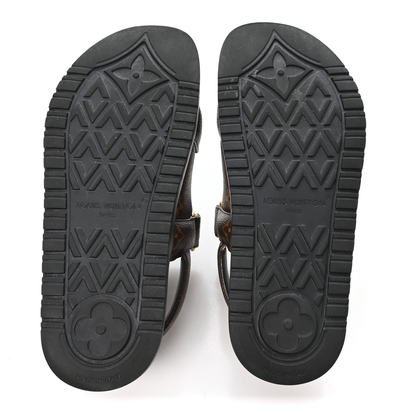 Monogram LV Sunset Comfort Flat Sandals 36 Cacao Brown