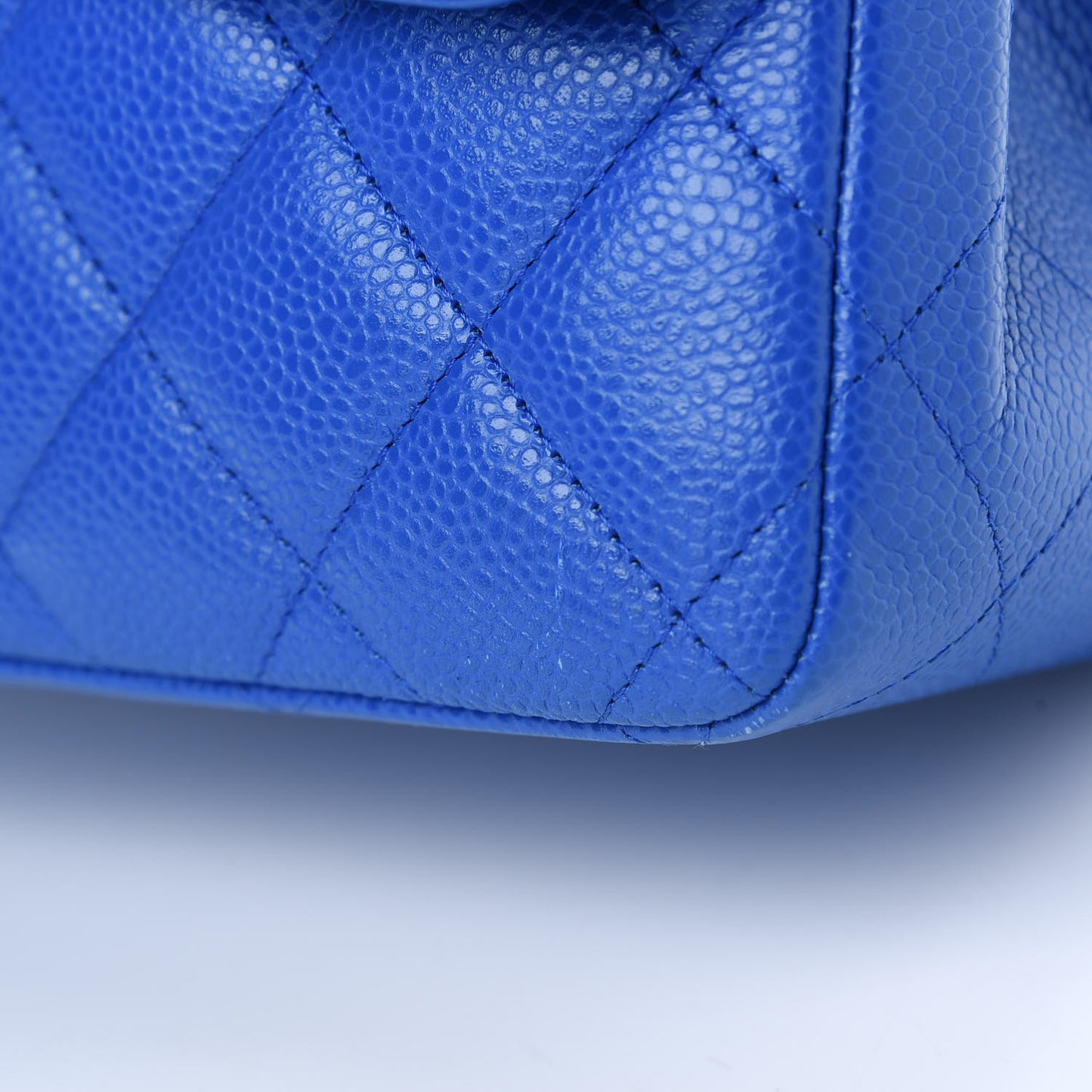 Caviar Quilted Jumbo Double Flap Blue