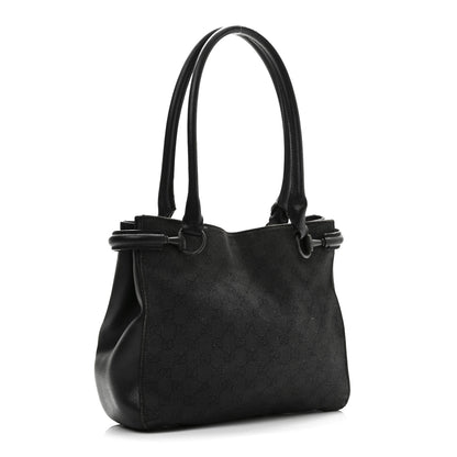Gucci Monogram Denim GG Shoulder Bag Black 3 of 12
