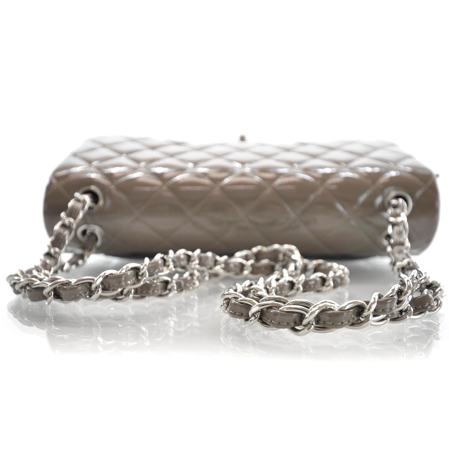 Chanel Patent Jumbo Double Flap Taupe 5 of 11